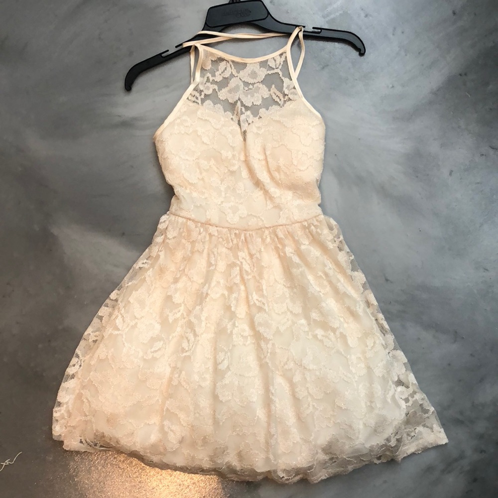 Cream colored homecoming/prom dress